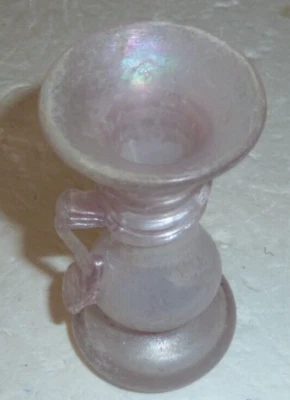 flacon d'apothicaire rose 18éme sen verre églomisé dans le style romain antique - Photo 1/3