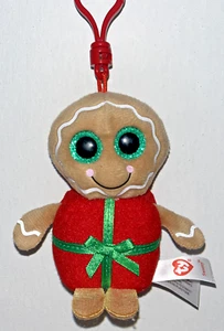 Ty Beanie Boos Key Clips - SWEETSIE the GINGERBREAD MAN - 2015 - Retirado - sin ❤️ etiqueta - Imagen 1 de 4