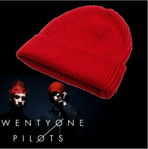 Twenty One Pilots Hats Rock Band Tyler Joseph Parts Red Knitted Caps Cosplay - Picture 1 of 6