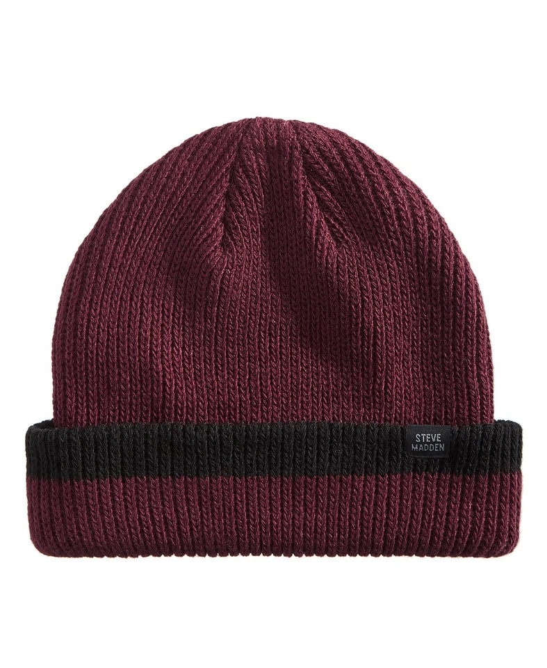 $133 Steve Madden Para hombres Rojo Logo Puños Gorra Cálida Invierno Gorro Talla Única Foto 1 de 1