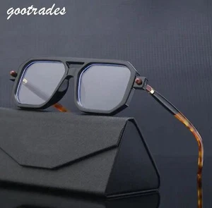 Retro Fashion Square Frame Sunglasses For Men Women Blue Light Blocking Shades - Picture 1 of 7