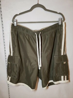 Pantalones Cortos de Natación Sonoma Para Hombres Verde Ejército Rayas Laterales Malla Forro Bolsillos Laterales/Interiores L Foto 1 de 4