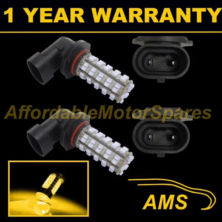 2X HB4 9006 YELLOW 60 LED FRONT MAIN HIGH BEAM LIGHT BULBS KIT XENON MB500901 - Image 1 of 1