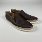 TOD’S Gommino Leather Loafers Brown Nude Men's Size 9.5 Excellent Made in Italy