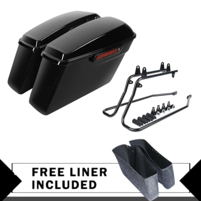 Saddlebags Black Conversion Bracket Fit For Harley Softail FLSTF Heritage 84-17 - Image 1 of 4