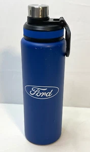 Ford water bottle drink container cars trucks logo 10" tall aluminum blue - Picture 1 of 12