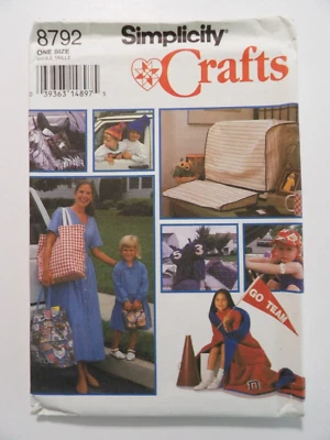 Simplicity 8792 Stadium Blanket, Car Seat Cover, Tote Bag, Golf Club Cover Uncut - Image 1 of 3
