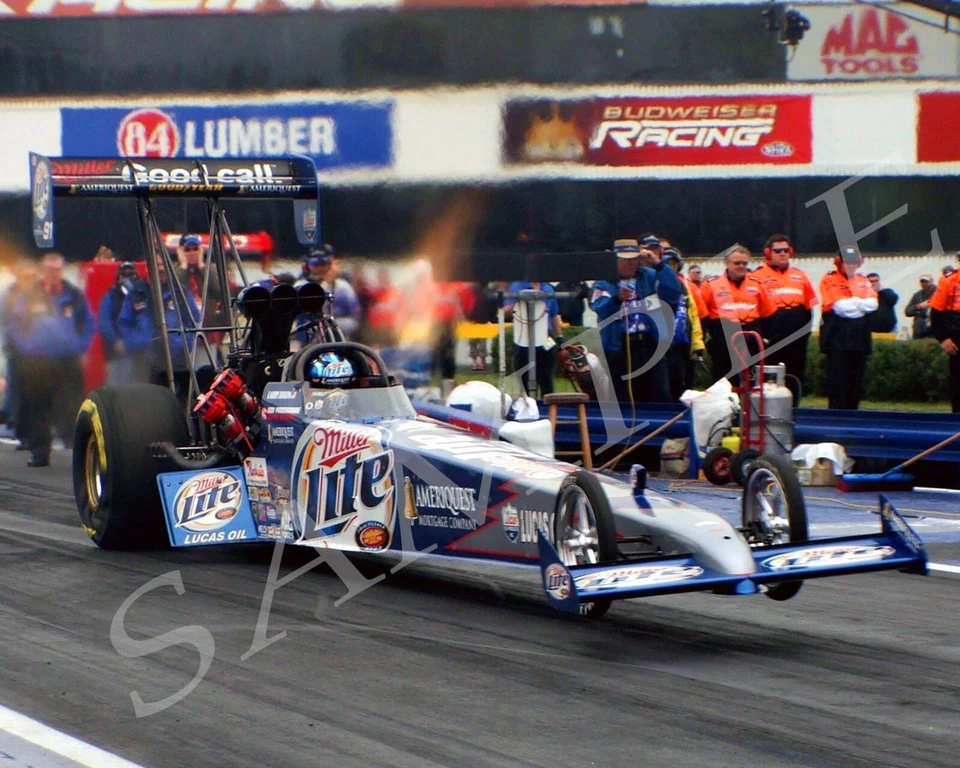 FOTO BRILLANTE #4Q Larry Dixon Miller Lite Top Fuel Car luz verde 8X10 Foto 1 de 1