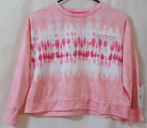 Justice pink shirt girl S (7/8) cropped NWT tie-dye pattern - Picture 1 of 6