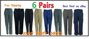 6 Used Uniform Work Pants Cintas, Aramark, Dickies, Redkap. FREE SHIPPING - Picture 1 of 10