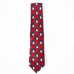 Hallmark Yule TIE Greetings Snowman Holiday Christmas Tie - Picture 1 of 4