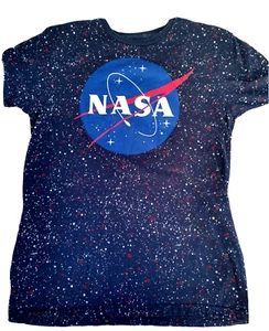 Buzz Aldrin NASA Logo  T- Shirt Blue Red White Allover Night Sky. Adult L - Picture 1 of 9
