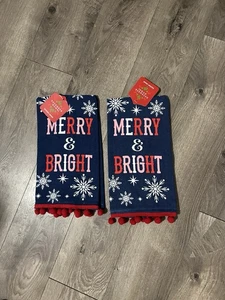 2 Holiday Kitchen Towels New - Picture 1 of 3