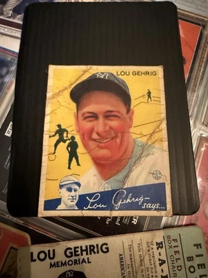 Tarjeta conmemorativa Goudey Big League Chewing Gum R320 Lou Gehrig #37 Plus 1934 Foto 1 de 4