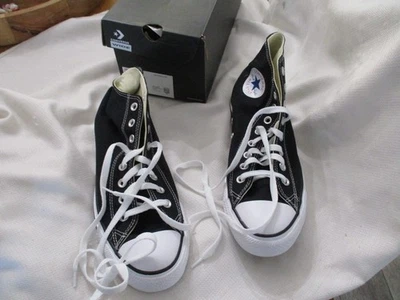converse Shoes Women 10.5 mens 8.5 black wide WIDTH unisex sneakers lace up - Image 1 of 3