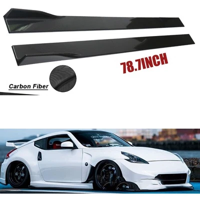 For Nissan 200SX S15 240SX Carbon Fiber 2m Side Skirt Extensions Lip Rocker - Imagem 1 de 4