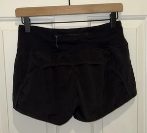 Lululemon Speed Running Shorts Solid Black Women’s Size 2 (4” Inseam) - Picture 1 of 7