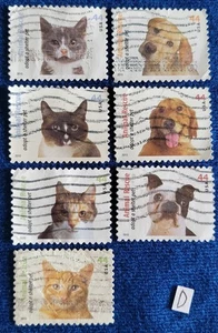 US Stamps 2010 Adopt a Shelter Pet Used Lot of 7/10 Off Paper 44 Cent #4451-60 - Picture 1 of 1