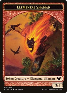 Elemental Shaman MTG Commander 2015 Token NM x4 (3/1) - Magic Card - Picture 1 of 1