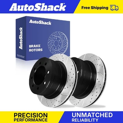 Rear Drilled Slotted Brake Rotors for Dodge Ram 1500 Ram 2500 Ram 3500 V8 - Image 1 of 4