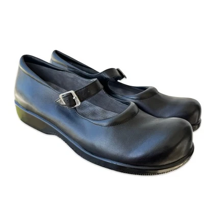 Туфли SoftWalk черная кожа Mary Jane 8,5 узкие комфортные для работы на плоской подошве - Изображение 1 из 4