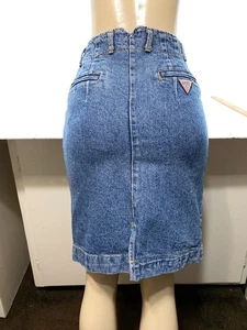 Vintage Georges Marciano Guess Skirt Women's Size 30 Denim Jean 80s - Picture 1 of 21