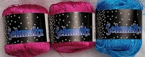 New Mixed Lot 3 Balls Knitting Fever Yarn Schmaltz in Pink & Blue 284yds 50g - Bild 1 von 3