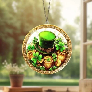 Shamrock Suncatcher Ornament Acrylic Window Hanging St. Patrick's Day Decor - Picture 1 of 4
