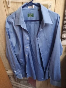 Vint Gitman Bros Button Up Shirt Long Sleeve Men’s Blue TTX Pinpoint 17.5 36 USA - Picture 1 of 8