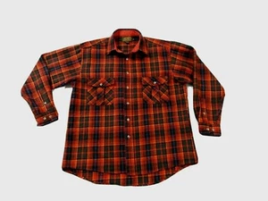 Eddie Bauer Men's Vintage Retro Red Plaid Wool Shirt, Size L - Picture 1 of 11