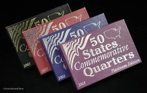 50 State Commemorative Quarters Uncirculated 2003 P, D, Platinum, & Gold Edition - Picture 1 of 2
