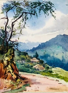 Wm. Gresley (1886-1970) Watercolour, Garden Bungalow - Picture 1 of 1