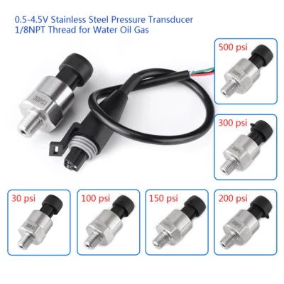 1/8NPT Stainless Steel Pressure Transducer Sender Sensor 0-4.5V Oil Fuel Air SUP - Image 1 of 4