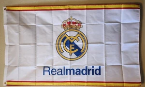 Bandera de fútbol Real Madrid blanca 3x5 pies - Imagen 1 de 2