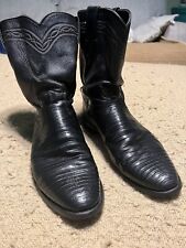 Justin roper cowboy boots 12D black lizard