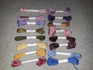 RARE LOT of 16 AU VER A SOIE & KREINIK SILK MORI FULL SKEIN THREAD FLOSS 5M - Picture 1 of 2