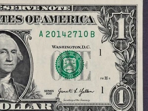 October 27, 2014 Birthday Note Fancy Serial Number One Dollar Bill - Picture 1 of 3