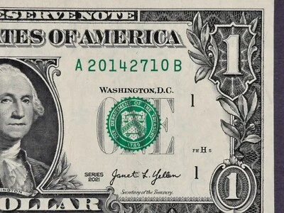 October 27, 2014 Birthday Note Fancy Serial Number One Dollar Bill - Image 1 of 3