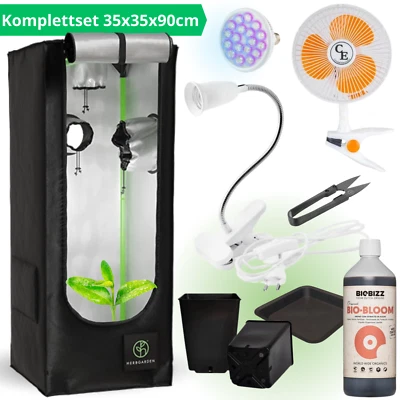 Growbox Mini Komplettset LED 35x35x90cm Gewächshaus Growtent Zuchtzelt Pflanzen - Bild 1 von 4