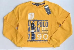 U.S. Polo Assn. Youth Size L 10/12 French Terry Graphic Logo Sweatshirt Gold New - Picture 1 of 9