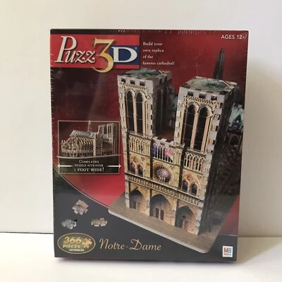 MB 3D Puzzle Notre Dame Cathedral 366 Pieces 2005 NEW Sealed - By Hasbro - Image 1 of 2