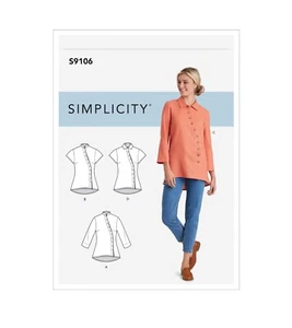 Simplicity SEWING PATTERN S9106 Misses Or Womens Shirt With Asymmetrical Front - Picture 1 of 7