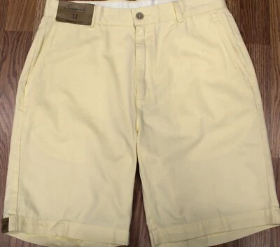 ¡NUEVO! PANTALONES CORTOS ROUNDTREE & YORKE CORTE RELAJADO 100% ALGODÓN AMARILLO Talla 33 Foto 1 de 3