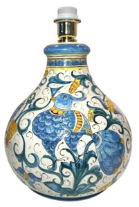 Ceramiche d’Arte Parrini Italian Ceramic Table Lamp; Blue Bird Motif (No Shade) - Picture 1 of 16