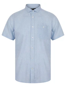 Kurzarmes Leinenhemd Herren Gingham kariert Baumwollmischung Sommeroberteil mit Tasche - Bild 1 von 10