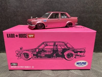 1/64 MINI GT KAIDO HOUSE NISMO #91 DATSUN 510 STREET NISMO V1 PINK (SEALED) - Image 1 of 4