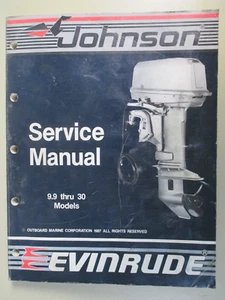 FABRICANTE DE EQUIPOS ORIGINALES 1987 JOHNSON/E MANUAL DE SERVICIO FUERABORDA MODELOS 9.9-30 P/N 507660 - Imagen 1 de 1