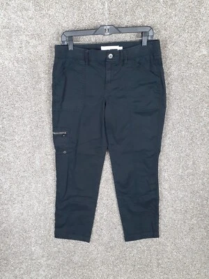 Sonoma Crop Utility Pant Womens 8 Black Comfort Waist Pockets Mid Rise Casual - Image 1 of 4