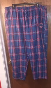 Chicago Cubs Lounge Pants MLB Mens Plaid Flannel Sleep Blue & Red Plus Size 4XL - Picture 1 of 5