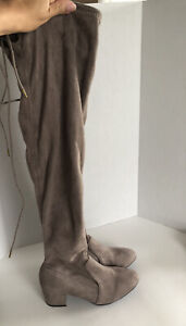 Womens Qupid Knee High Taupe Boots 8M